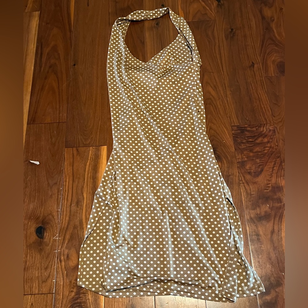 Polka dot halter dress